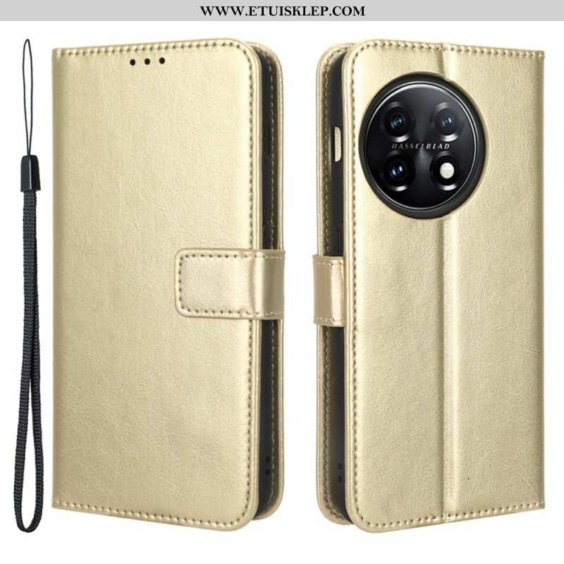 Etui Folio do OnePlus 11 5G Błyszcząca Sztuczna Skóra